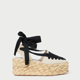 Roeffler Randall - Mason Natural/Black Platform Espadrille