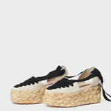 Roeffler Randall - Mason Natural/Black Platform Espadrille