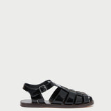 Roeffler Randall - Max Black Leather Fisherman Sandal