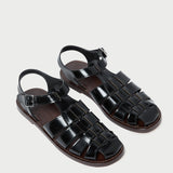 Roeffler Randall - Max Black Leather Fisherman Sandal