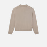 FRAME - Silk Blend Polo Sweater -- Grey Beige