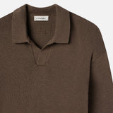 FRAME - Silk Blend Polo Sweater -- Soft Mocha