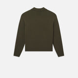 FRAME - Silk Blend Polo Sweater -- Dark Olive