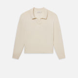 FRAME - Silk Blend Polo Sweater -- Off White