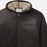 FRAME - Sherpa Hoodie -- Dark Brown