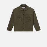 FRAME - Clean Suede Jacket -- Dark Olive