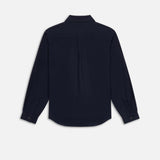 FRAME - Double Pocket Wool Blend Shirt -- Dark Navy