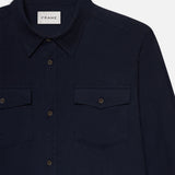 FRAME - Double Pocket Wool Blend Shirt -- Dark Navy