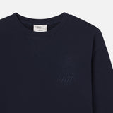 FRAME - Ritz Unisex Tonal Logo Crewneck -- Dark Navy