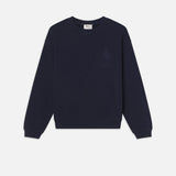 FRAME - Ritz Unisex Tonal Logo Crewneck -- Dark Navy