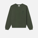 FRAME - Ritz Unisex Tonal Logo Crewneck -- Hunter Green