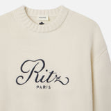 FRAME - Ritz Unisex Cashmere Sweater -- Cream