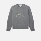 FRAME - Ritz Unisex Cashmere Sweater -- Grey Melange