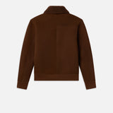 FRAME - Suede Shearling Bomber -- Dark Camel