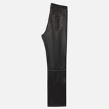 FRAME - Washed Leather Pant Trousers -- Black Washed