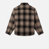 FRAME - Padded Plaid Shirt Jacket -- Brown Plaid