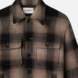 FRAME - Padded Plaid Shirt Jacket -- Brown Plaid