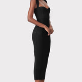 Herve Leger - MIXED RIB MIDI DRESS