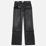 FRAME - Extra Wide Leg Jean Patched -- McAllen Dark