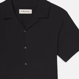 FRAME - Jacquard Short Sleeve Relaxed Shirt -- Black