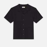 FRAME - Jacquard Short Sleeve Relaxed Shirt -- Black