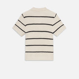 FRAME - Striped Polo Sweater -- Black Stripe