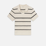 FRAME - Striped Polo Sweater -- Black Stripe