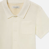 FRAME - Open Weave Short Sleeve Shirt -- Cream