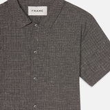 FRAME - Textured Short Sleeve Shirt -- Black Multi