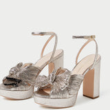 Roeffler Randall - Natalia Champagne Platform Bow Heel