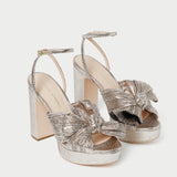 Roeffler Randall - Natalia Champagne Platform Bow Heel