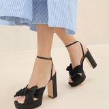 Roeffler Randall - Natalia Black Platform Bow Heel