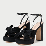 Roeffler Randall - Natalia Black Platform Bow Heel