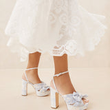 Roeffler Randall - Natalia Blue Floral Bow Heel