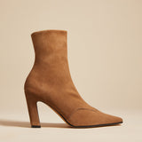 The Nevada Stretch High Boot in Camel Suede