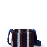 GABRIELA HEARST - Crossover Knit Bag in Blue, Bordeaux & Grey Cashmere