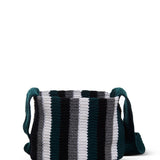 GABRIELA HEARST - Crossover Knit Bag in Green, Ivory & Grey Cashmere