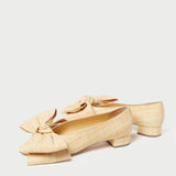 Roeffler Randall - Noa Natural Raffia Bow Flat