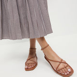 Loeffler Randall - Noor Timber Leather Flat Sandal