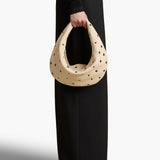 Khaite - Medium Olivia Hobo in Dark Ivory Pebbled Leather with Grommets