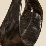 The Olivia Hobo in Black Eel Leather