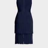 Herve Leger - V NECK FRINGED MIDI DRESS