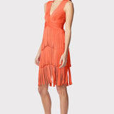 Herve Leger - V NECK FRINGED MIDI DRESS