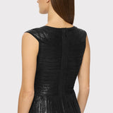 Herve Leger - V NECK FOIL FRINGE MIDI DRESS