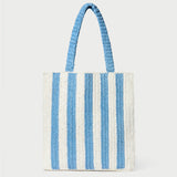 Roeffler Randall - Orion Blue/White Raffia Tote