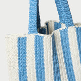 Roeffler Randall - Orion Blue/White Raffia Tote