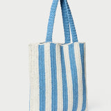 Roeffler Randall - Orion Blue/White Raffia Tote