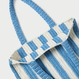 Roeffler Randall - Orion Blue/White Raffia Tote