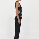 St. Agni - Low Waist Raw Edge Pants - Black