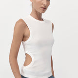 St. Agni - Organic Cotton Cut Out Tank - White